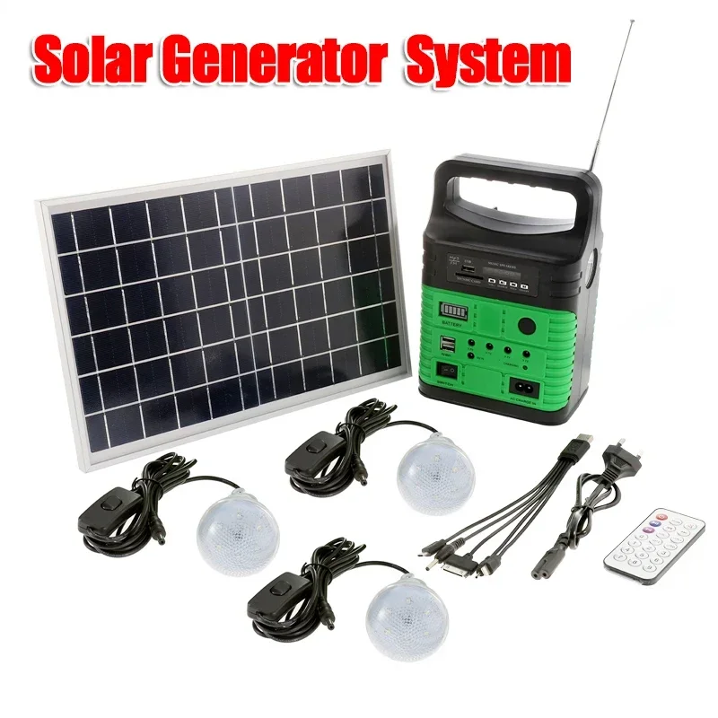 Photocell Outdoor Lighting - Portable Camping Solar Power Generator System