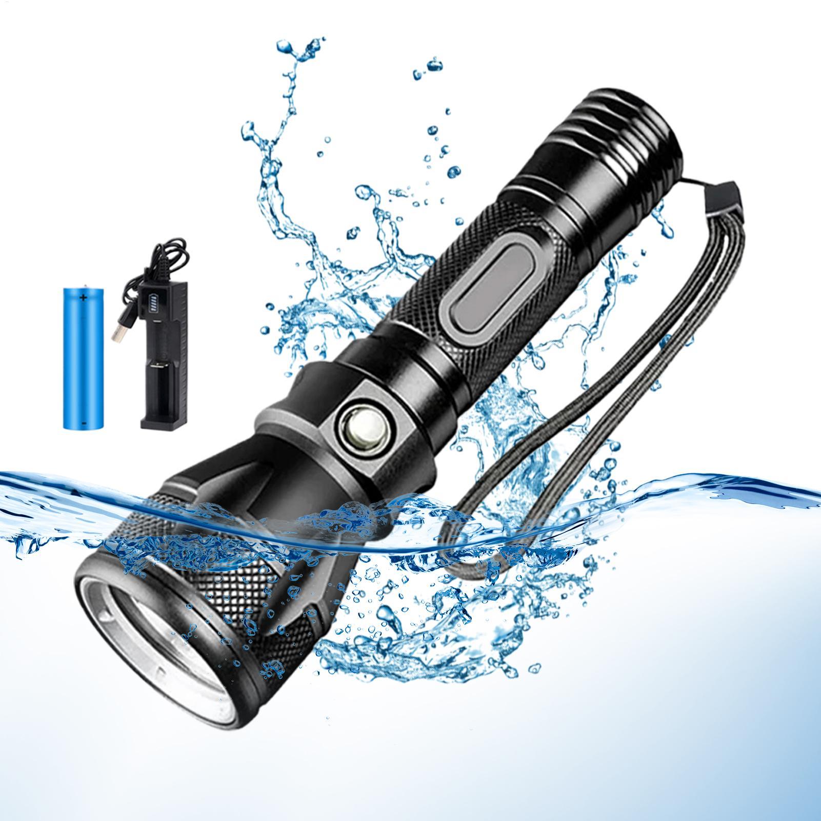 Outdoor Lighting Permanent - 3-Mode Powerful Rechargeable Waterproof LED Diving