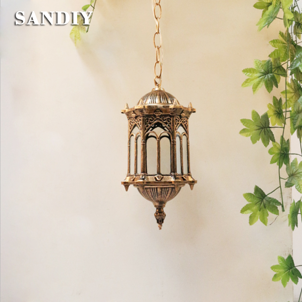 Outdoor Lighting Chandelier - SANDIY Outdoor Pendant Lamp Retro Hang