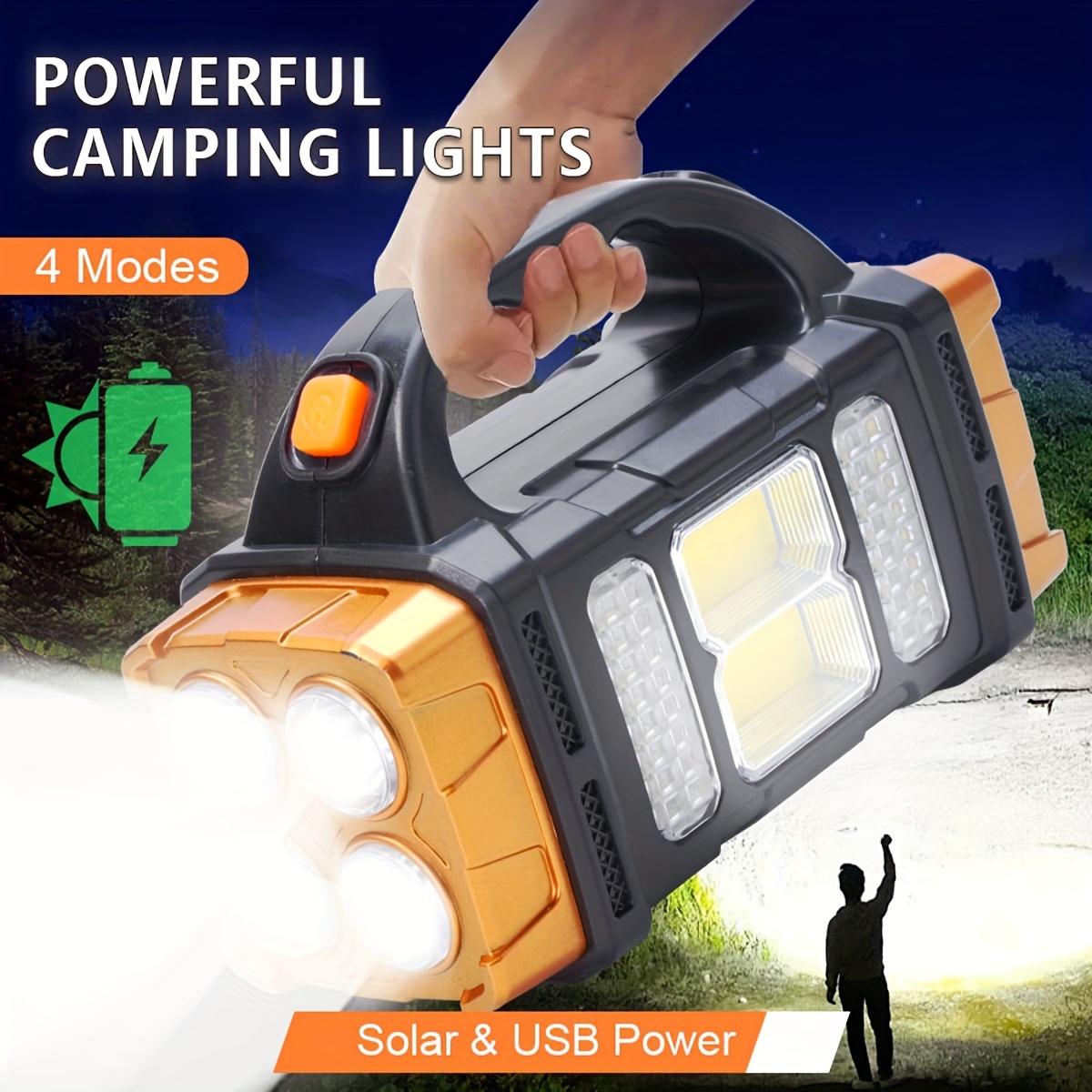 Outdoor Lighting Permanent - New Upgrade Rechargeable High Power Solar