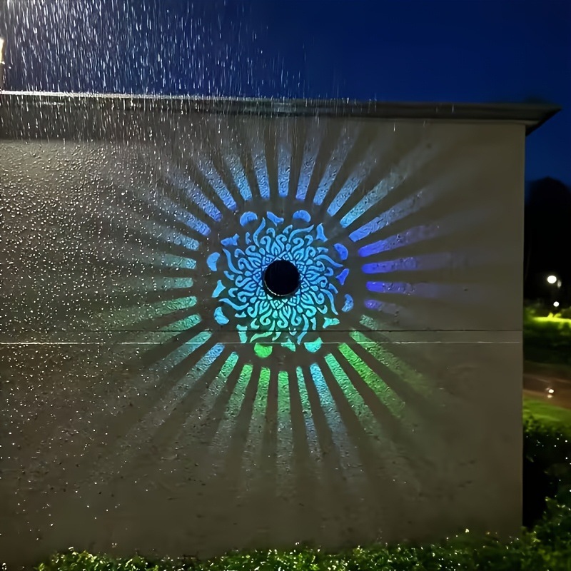 Outdoor Lighting Permanent - Solar LED Wall Light Mandala Projection