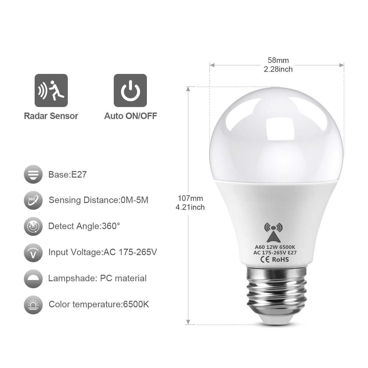 12W E27 LED Radar Motion Senso - Outdoor Lighting On Stairs review and price
