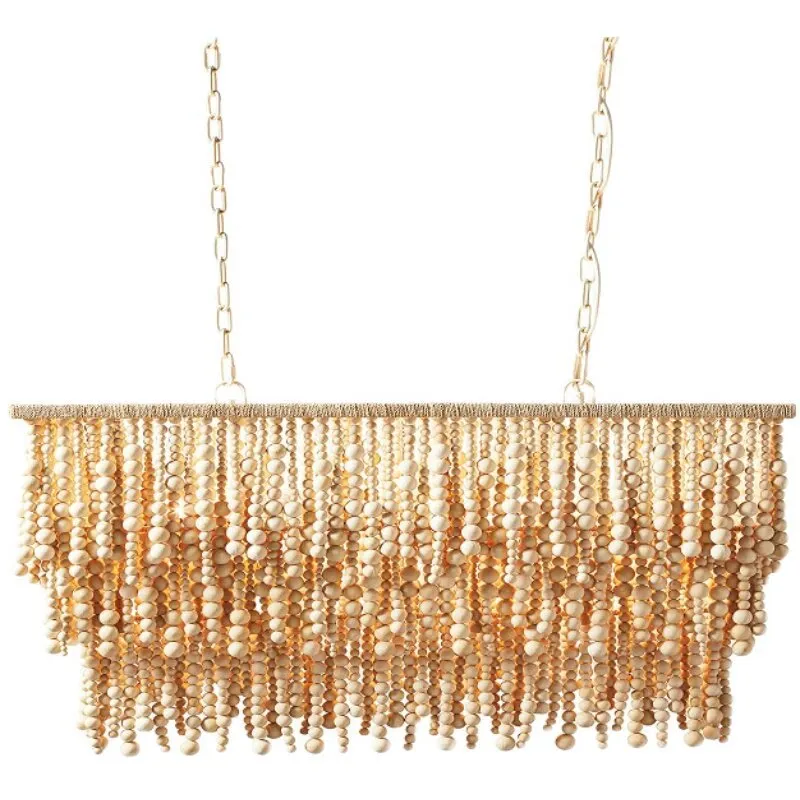 Bohemian Wood Bead Chandelier  - Outdoor Lighting Chandelier review and price
