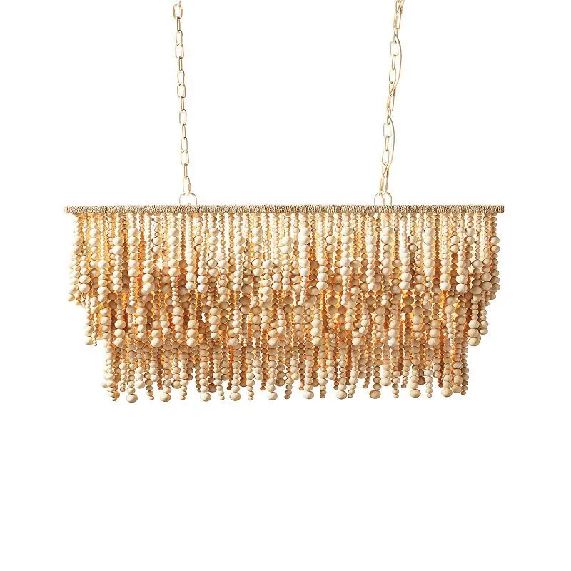 Bohemian Wood Bead Chandelier  - Outdoor Lighting Chandelier review and price