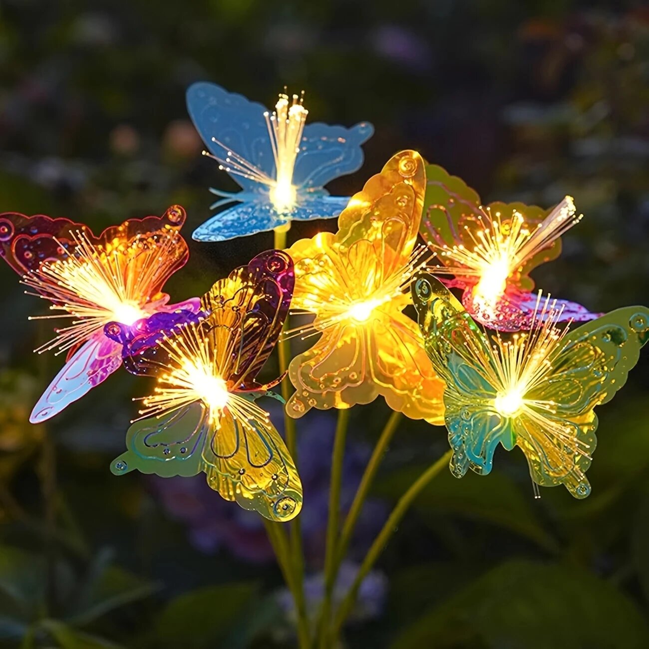 1PC 6-Head LED Solar Fiber Opt - Outdoor Lighting Yard Ideas review and price