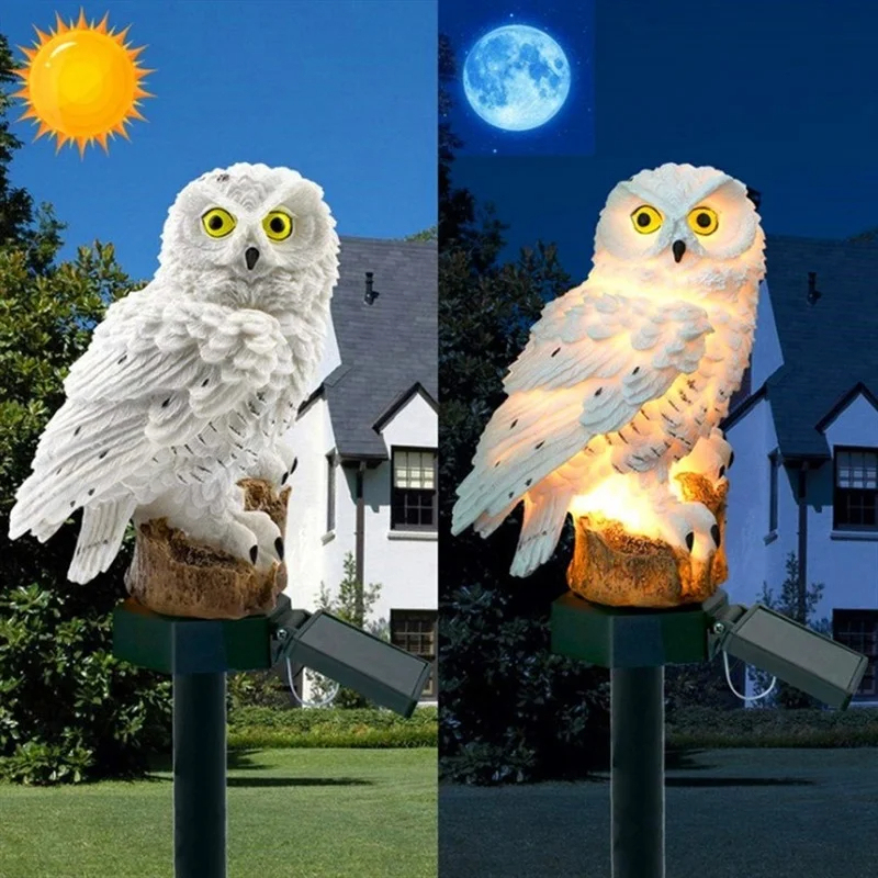 Solar Owl Statue Garden Light  - Outdoor Lighting Permanent review and price