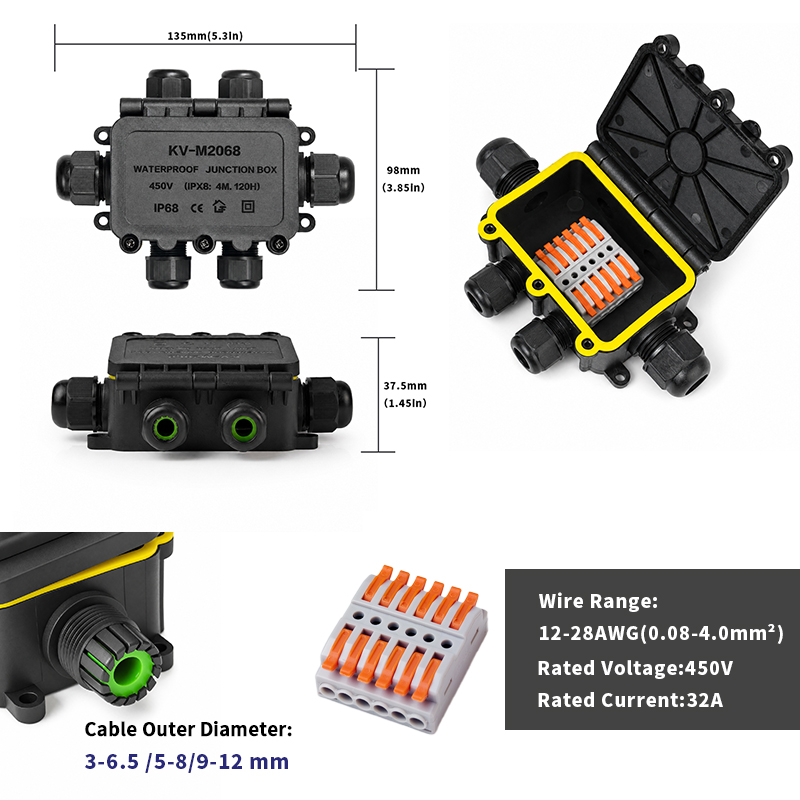 IP68 Waterproof Junction Box 2 - Outdoor Lighting Cable review and price