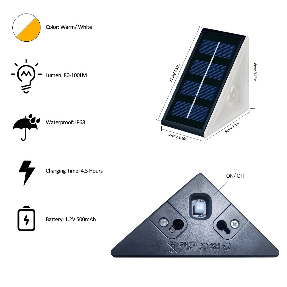 IP67 Waterproof Solar Step Lig - Outdoor Lighting On Stairs review and price