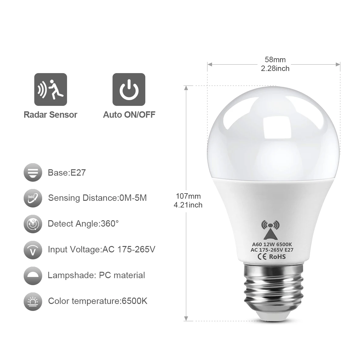 AC175V-265V E27 Radar Motion S - Outdoor Lighting On Stairs review and price